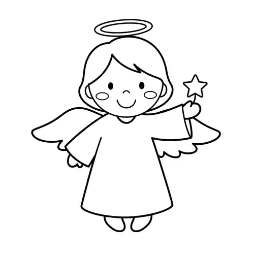 Adorable Angel Coloring Page for Kids