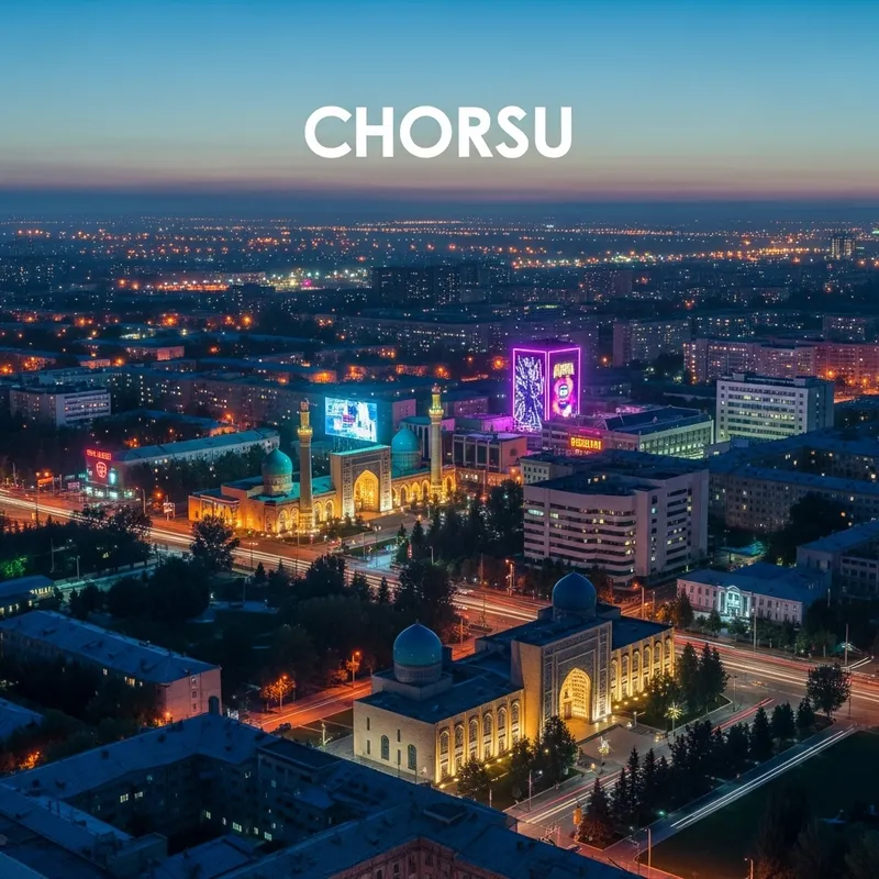 Futuristic Cyberpunk Cityscape of Tashkent | Neon Lights at Dusk Futuristic Cyberpunk Cityscape of Tashkent | Neon Lights at Dusk