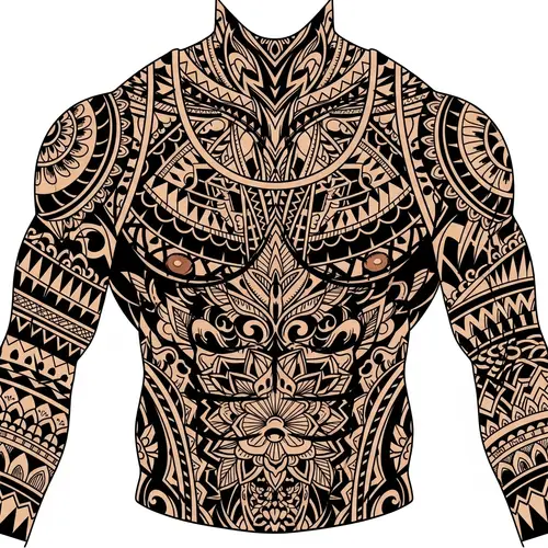 Intricate Full Chest Tattoo Design