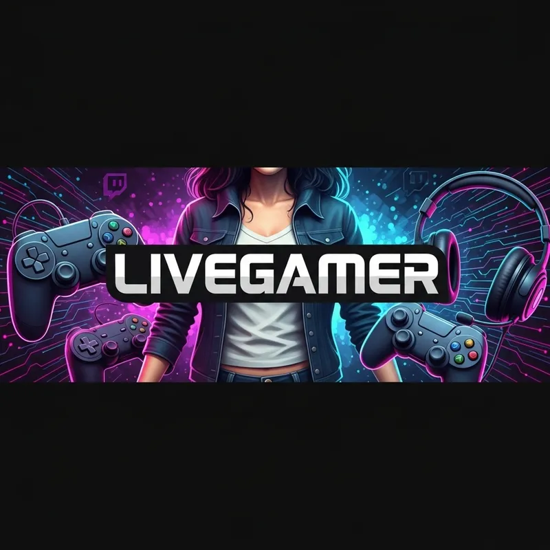 Energetic Twitch Banner Design | LiveGamer Energetic Twitch Banner Design | LiveGamer