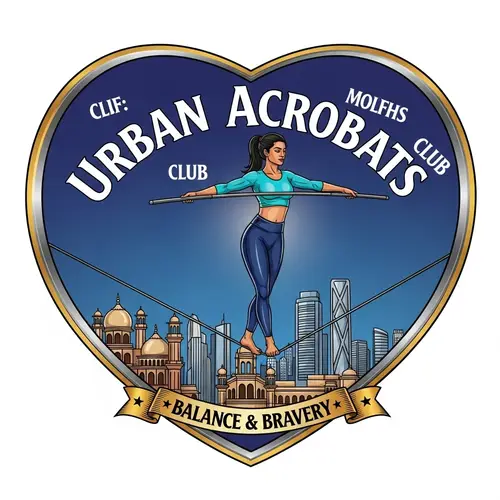 South Asian Female Tightrope Walking Emblem | Sports Club