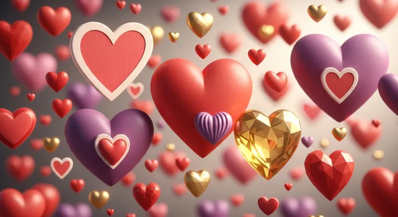 Various Heart Shapes in 2D and 3D