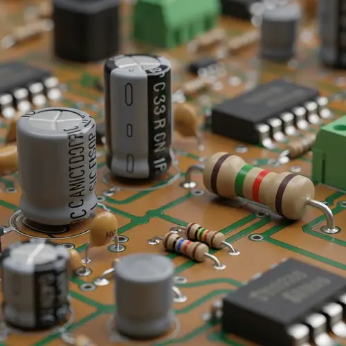Complex Electronic RC Circuit with Ceramic Disc Capacitor and Carbon-film Resistor
