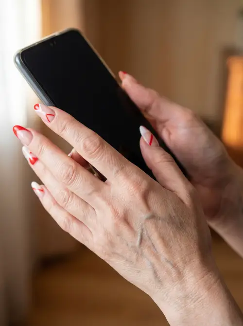 Stunning Close-Up of Feminine Hands with Smartphone