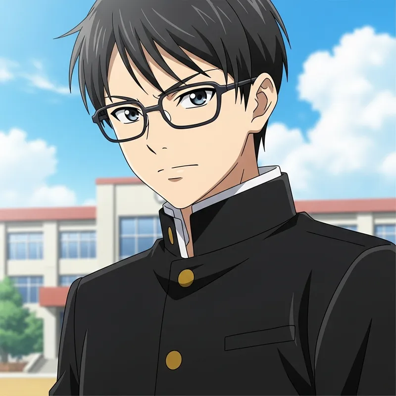 Anime Boy in Glasses and Black Blazer Anime Boy in Glasses and Black Blazer