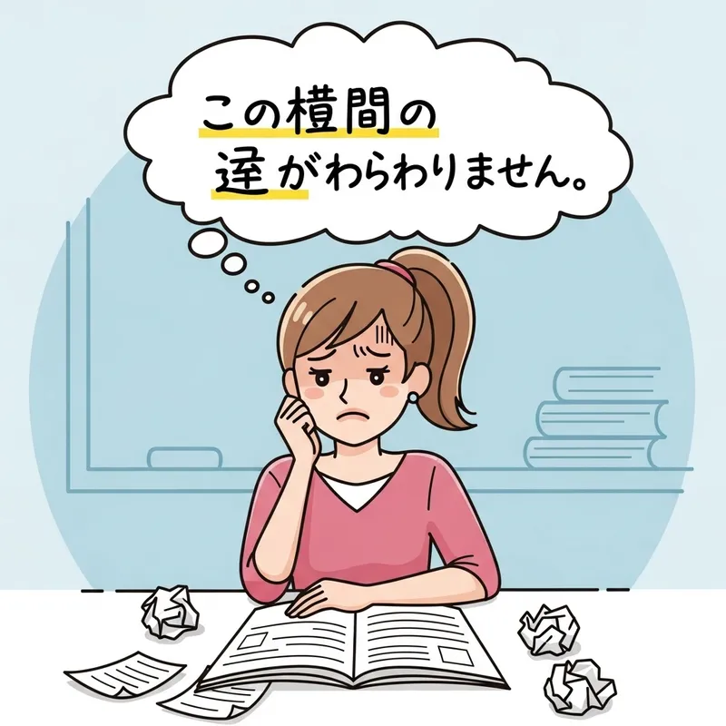 Cute and Funny Quiz: Woman puzzled in comic illustration