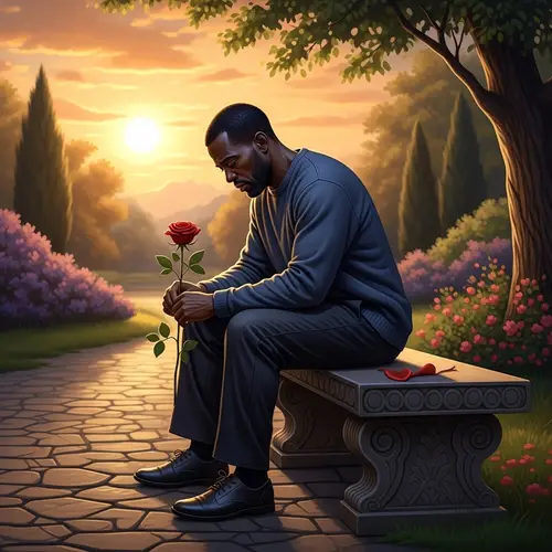 Deep Sadness and Lingering Hope: Portrait of a Middle-Aged Black Man