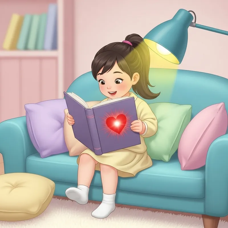 Cute East Asian Girl Reading Romance Novel | Enchanting Reading Scene