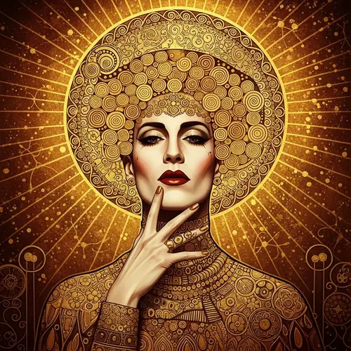 Flamboyant Art Nouveau Stage Performer Portrait