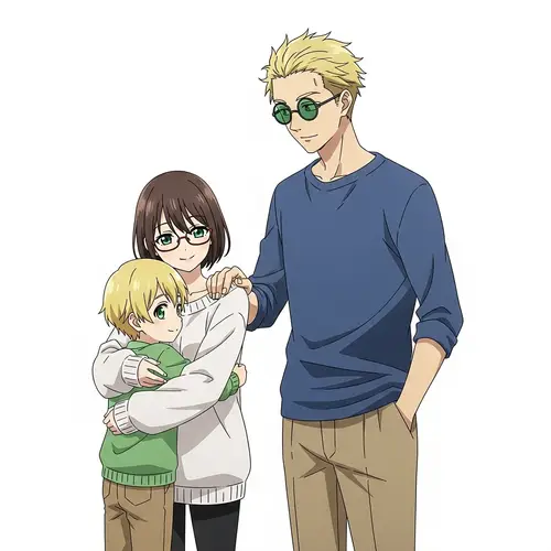 Jujutsu Kaisen Anime Scene: Short Woman, Yellow-Haired Boy, and Nanami Kento