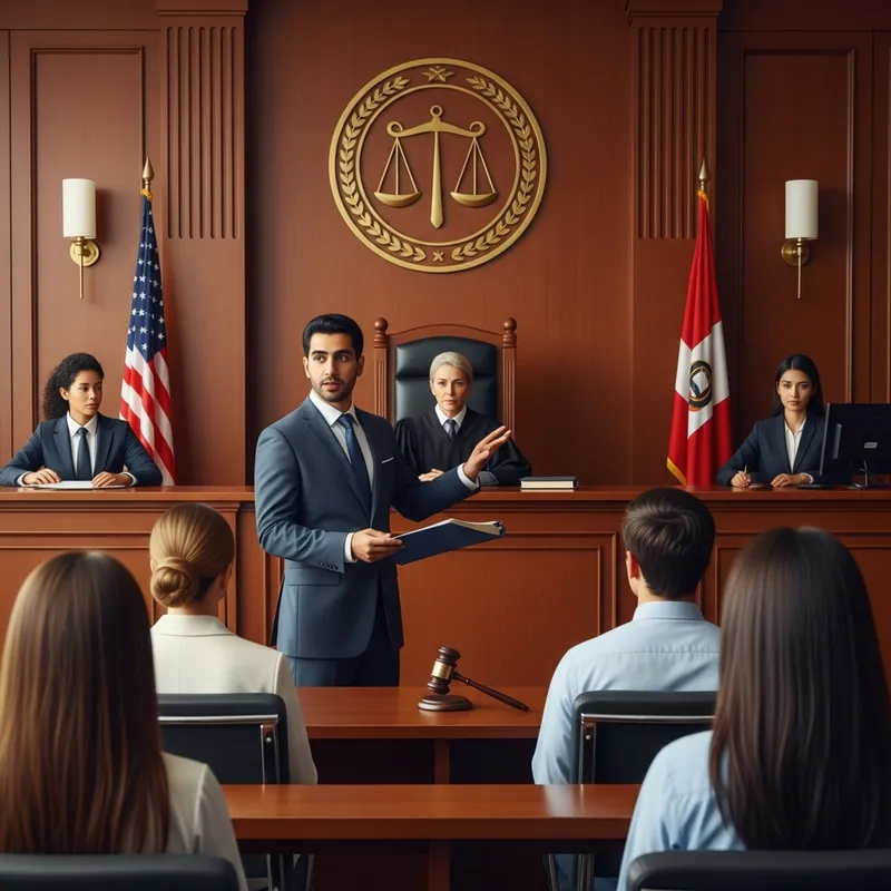 Lawyer Speaking in Court with Engaged Audience