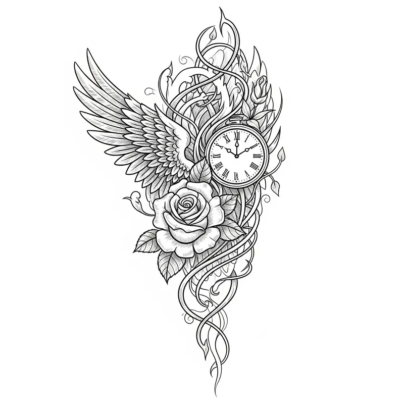 Intricate Sketch Tattoo Design