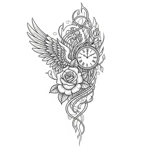 Intricate Sketch-Style Tattoo Design