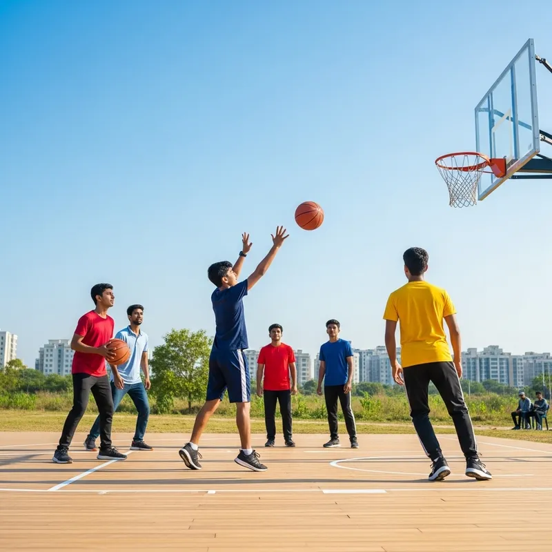 Indian Boys Basketball Game | Outdoor Court Action