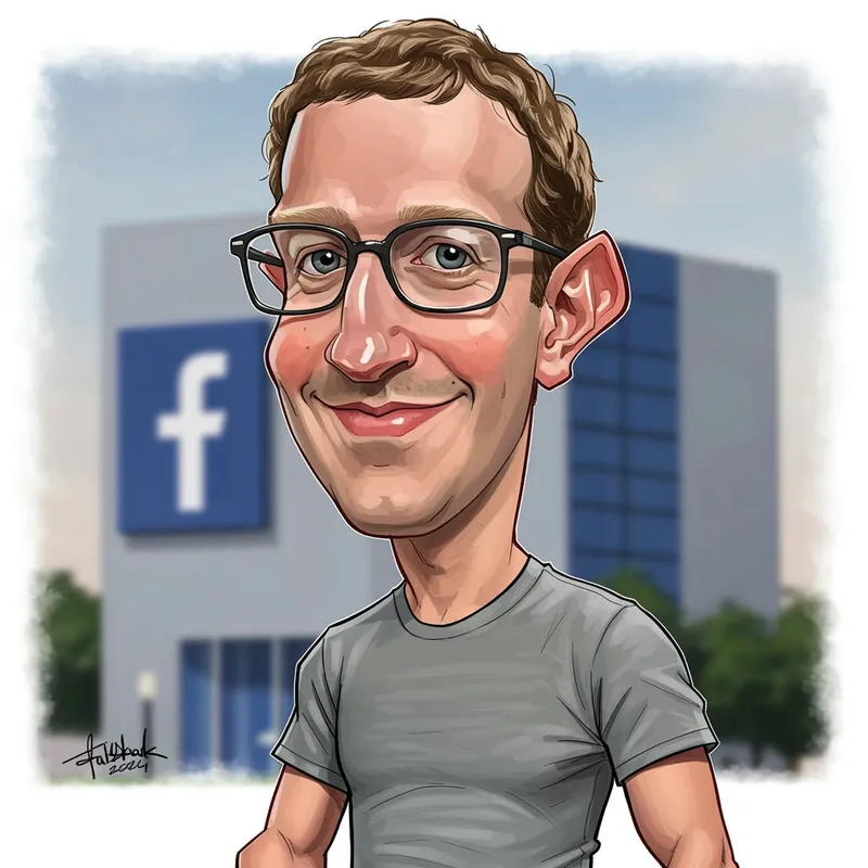 Mark Zuckerberg Caricature: Fun and Creative Artwork