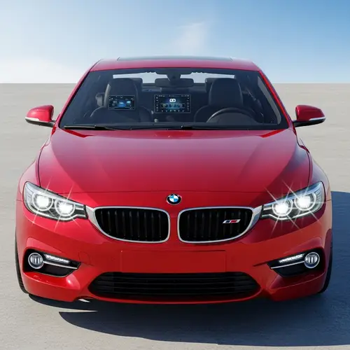 Modern Red Car Illustration | Premium Leather Seats & Cutting-Edge Features