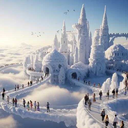 Cloud City Tourism Amidst Dreamy Atmosphere