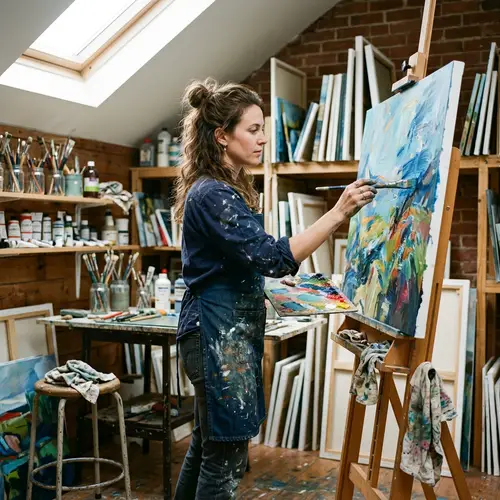 Creative Woman in Art Studio Portrait