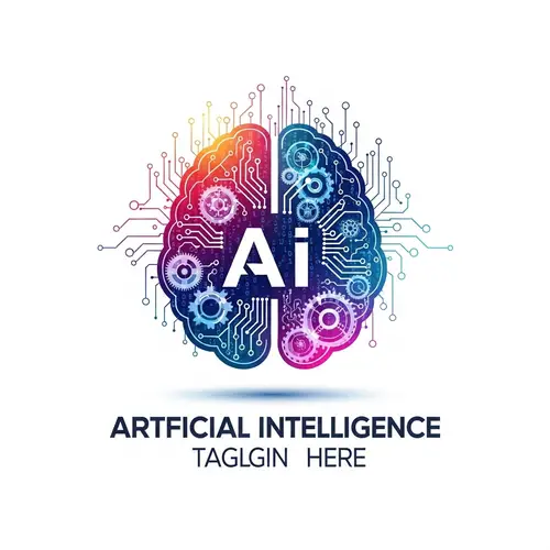 Futuristic AI Technology Brain Logo | Colorful Design
