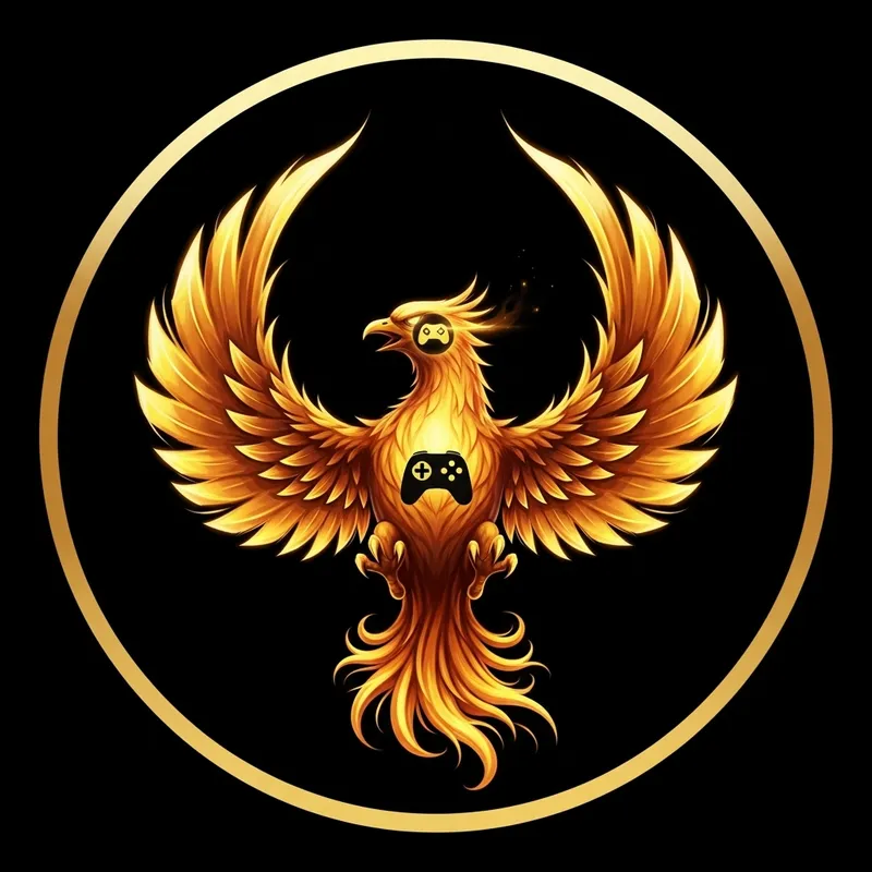 Golden Phoenix Gamer Icon - Fierce & Majestic Design