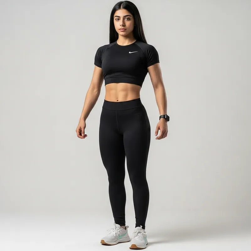 Realistic Iranian Teenage Girl with Dark Hair, Fit Body