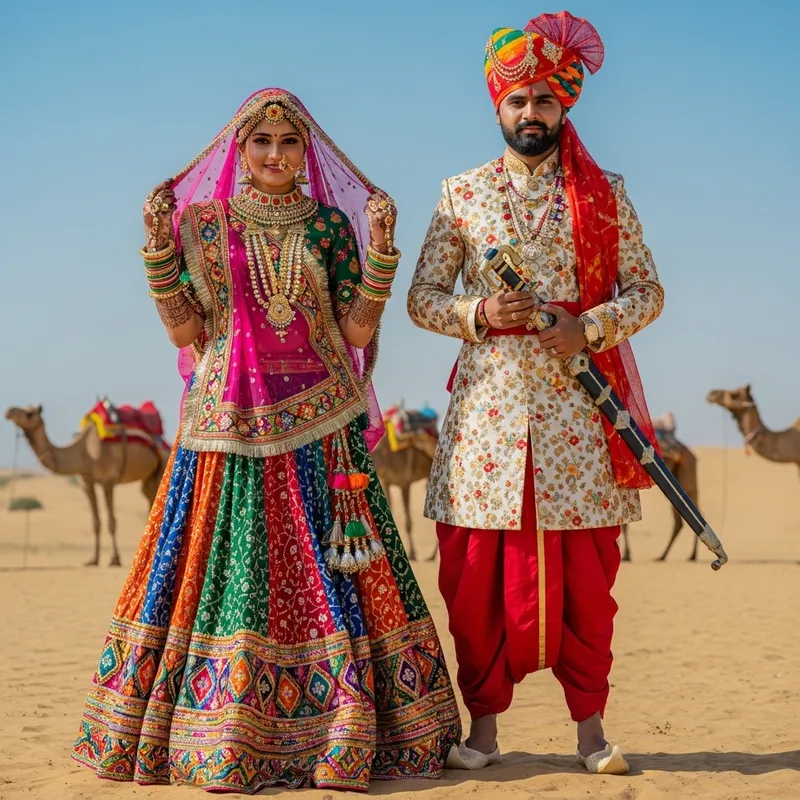Rajasthani Couple: Vibrant Culture of India Rajasthani Couple: Vibrant Culture of India