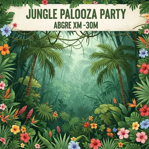 Jungle Palooza Party - Lush Jungle Setting with Vibrant Greenery