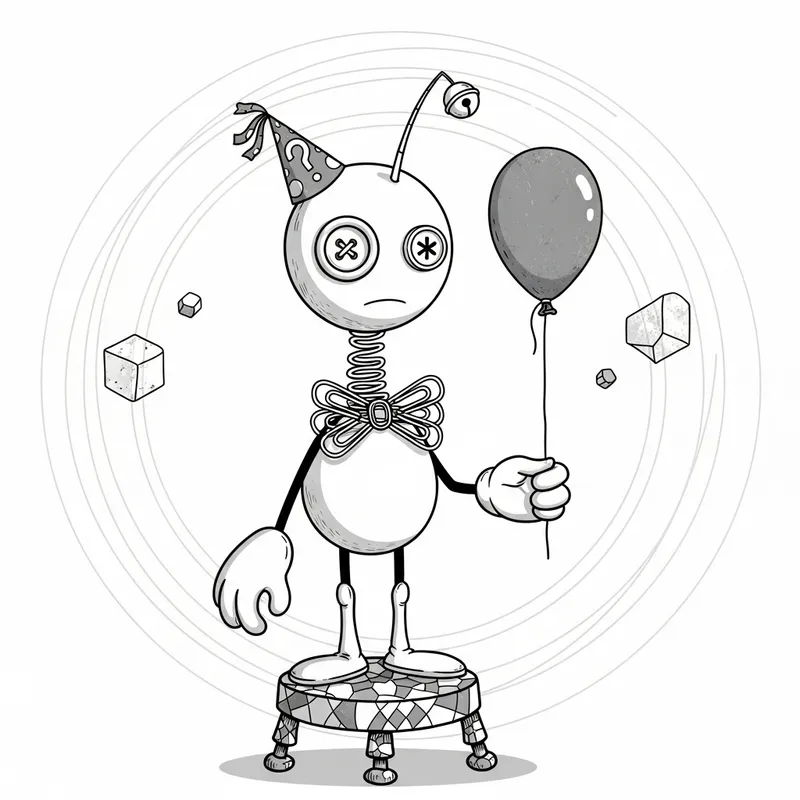 Kooky Androgynous Character Illustration in Black & White