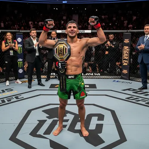 Victorious Footballer Celebrates MMA Title Win