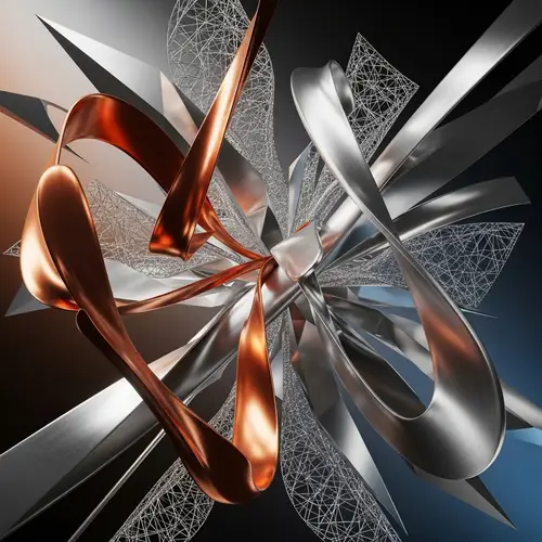 Abstract Copper, Silver, and Aluminum Art Designs