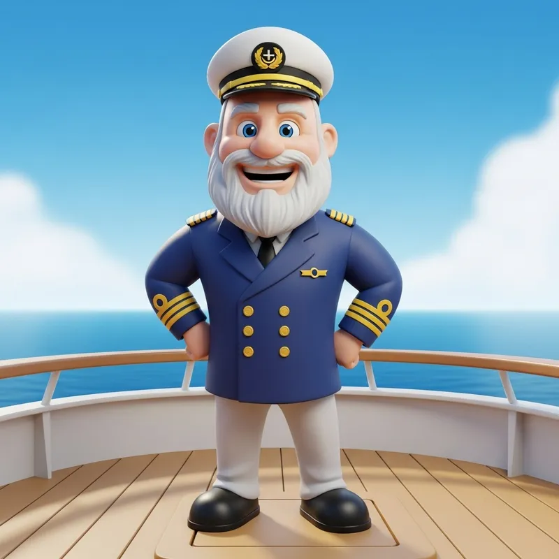 Bald Boat Captain Mascot - Fun Character Design