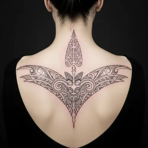 Feminine Maori Style Tattoo Design for Women