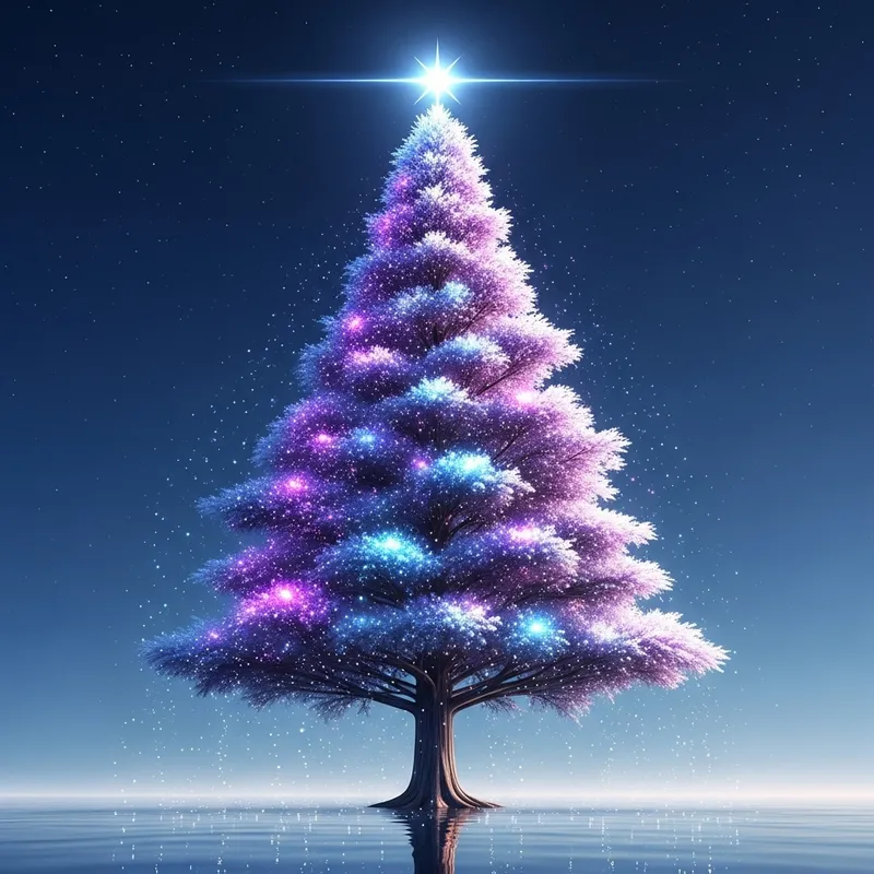 Enchanted Christmas Tree with Cosmic Luminescence