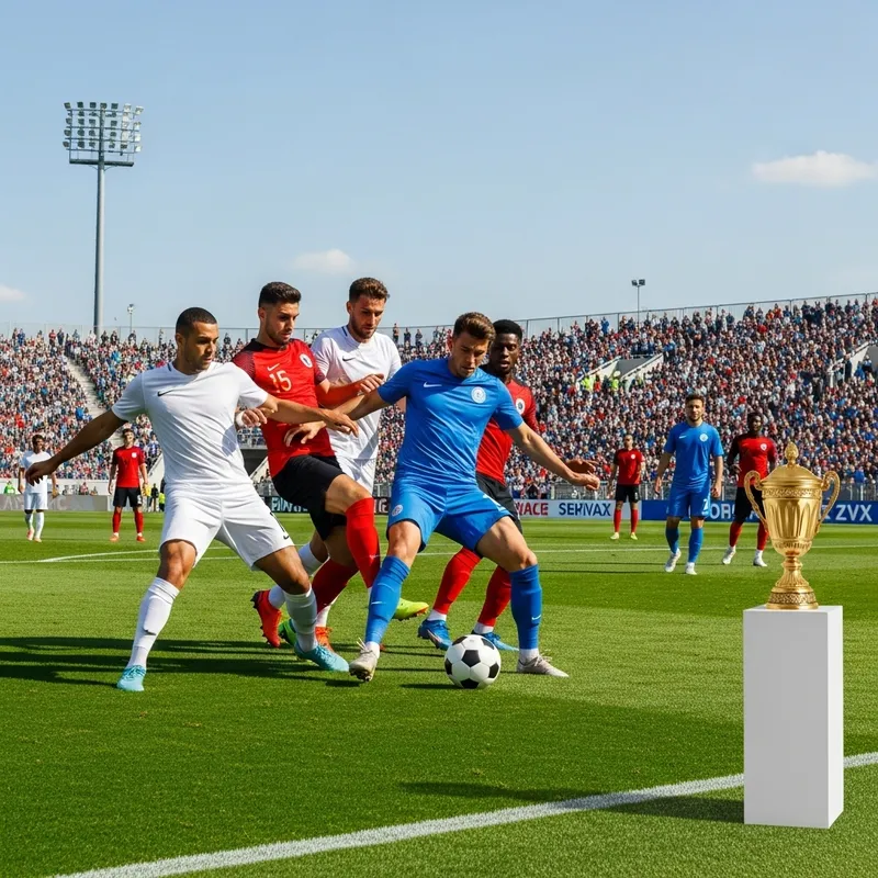 Intense Soccer Game on Green Pitch | Football Tournament