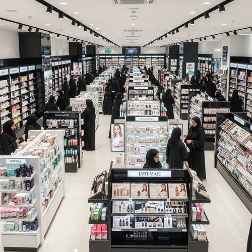 Middle-Eastern Women Shopping at Modern Cosmetics Store