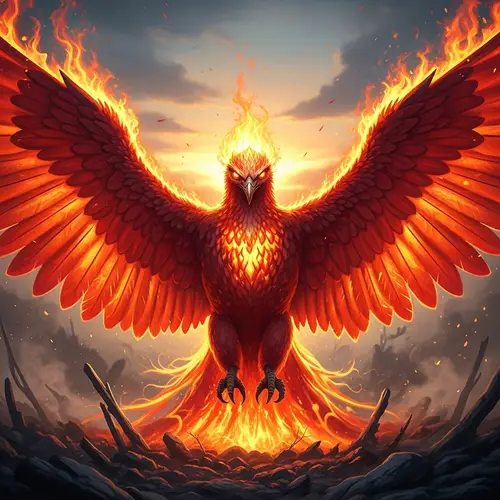 Phoenix - Symbol of Rebirth in Vivid Colors