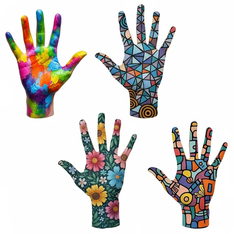 Express Yourself with 4 Unique Hand Art Designs