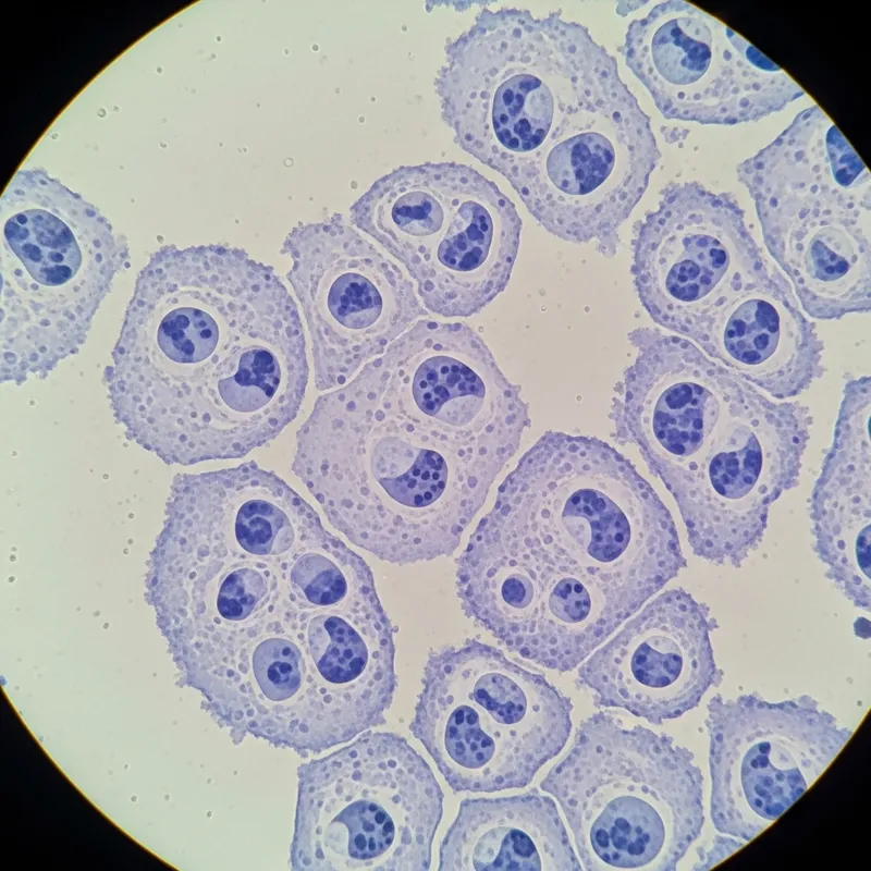 Canine and Feline Lymphoma Cells Under Microscope