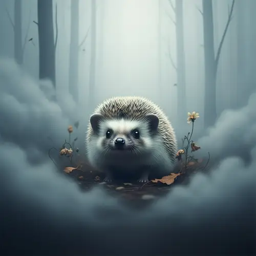 Cute Hedgehog in Enchanting Fog - Wildlife Avatar