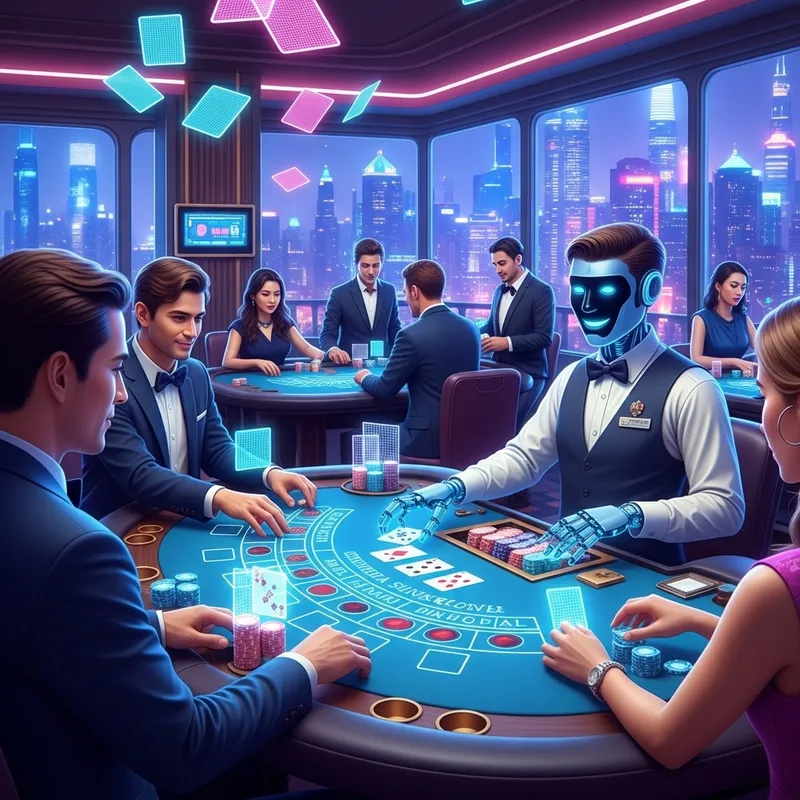 BaccaratFever: A Futuristic Neon Casino Gaming Experience