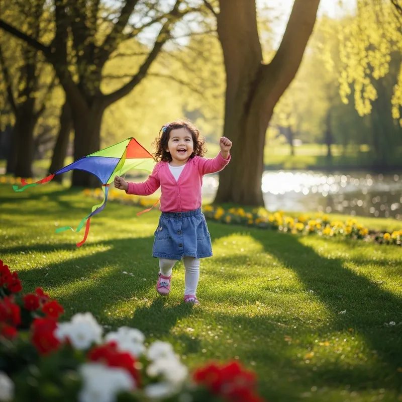 Adorable Girl Playing in the Park