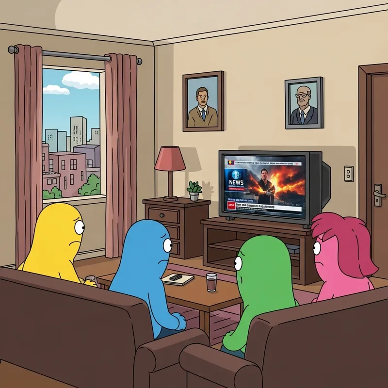 The Simpsons Episode: Characters Watch Conflict News | Animated Scene The Simpsons Episode: Characters Watch Conflict News | Animated Scene