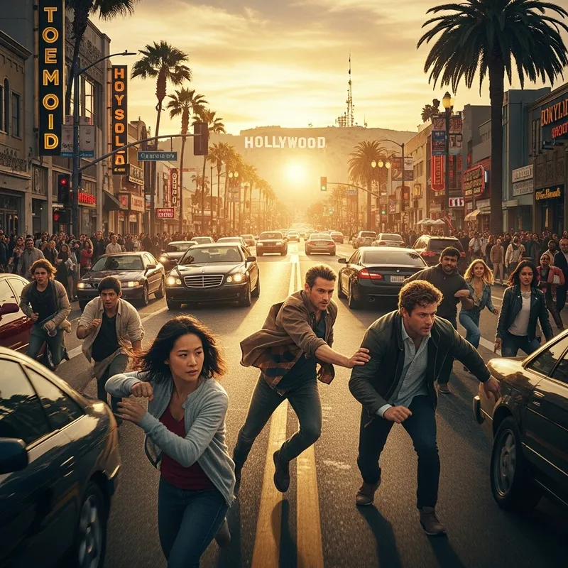 Intense Hollywood Action Movie with Asian Female Pursuing Villain