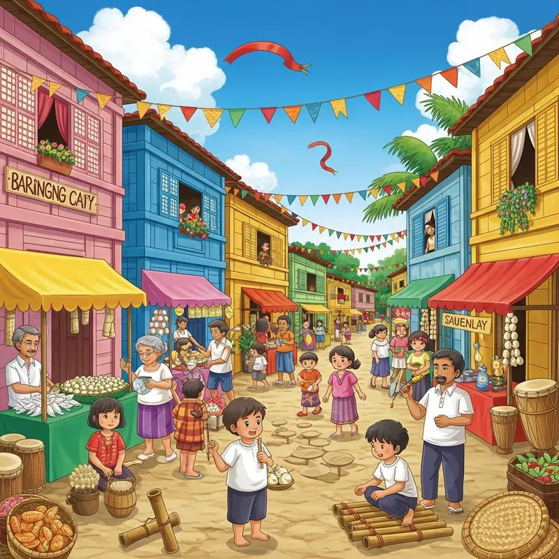 Colorful Filipino Culture: Vibrant Scenes of Traditional Village Life