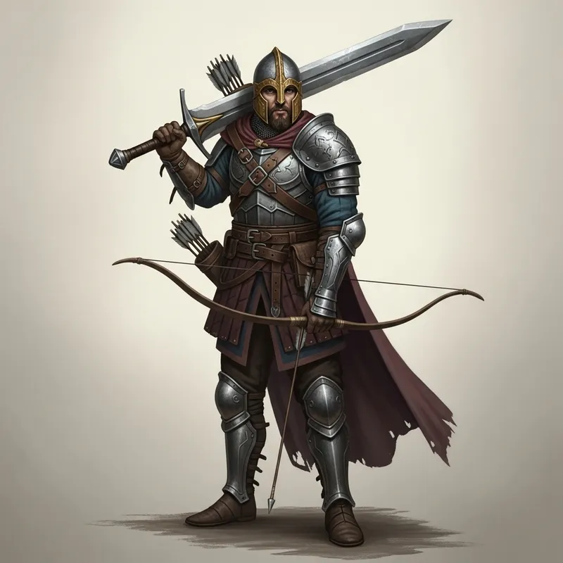 Noble Warrior with Greatsword and Longbow