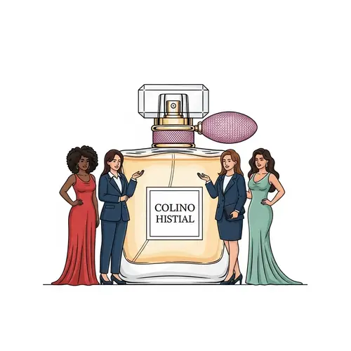 Luxury Perfume Bottle with Multi-Cultural Women | Exquisite Fragrance Collection