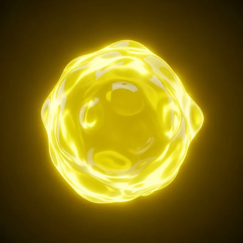 3D Yellow Liquid Viscosity Render Without Background