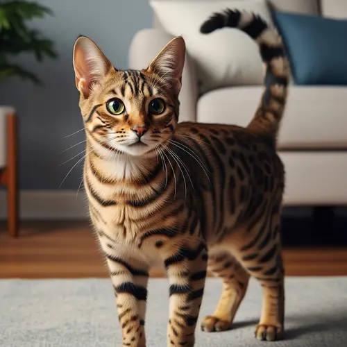 Curious Feline with Vibrant Eyes | Wild Forest-inspired Cat