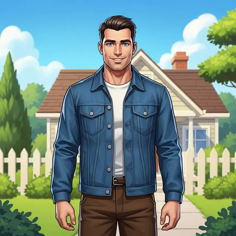 Young American Man in Denim and Chinos