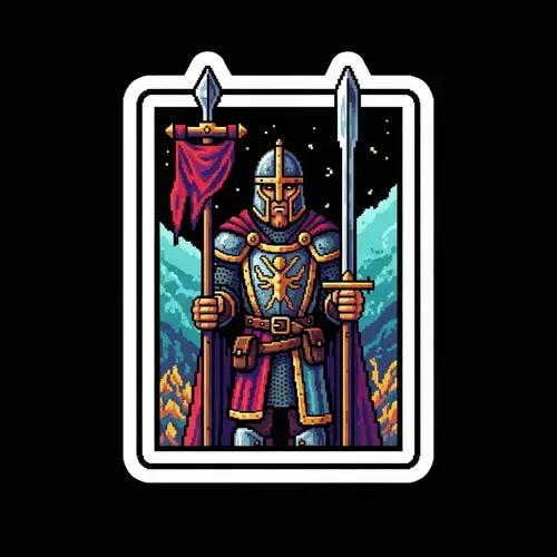 Medieval Fantasy Pixel Art Sticker | Bold & Colorful Design